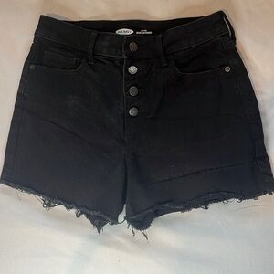 Old Navy Women's cut off button fly black high rise shorts with raw hem size 6